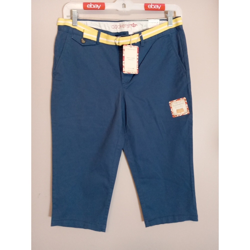 Dockers Women Blue Truly Slimmimg Flattens And Flatters Soft Capri Size 12